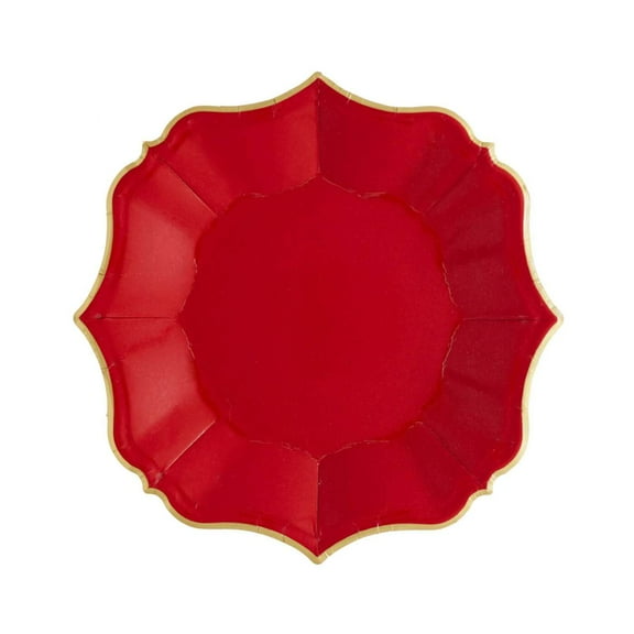 Ruby Red Dessert Plates | Unique Porcelain Inspired Paper Party Plate