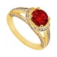thumbnail image 1 of Ruby & Diamond Engagement Ring 14K Yellow Gold, 1.00 CT - Size 5, 1 of 1