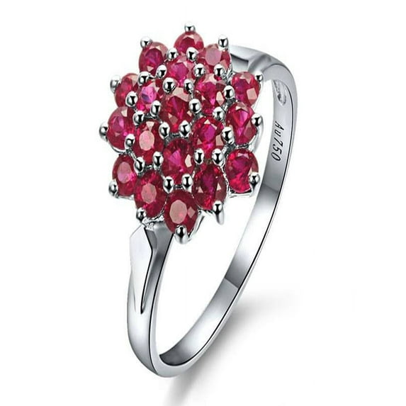 Ruby Engagement Ring on 10k White Gold