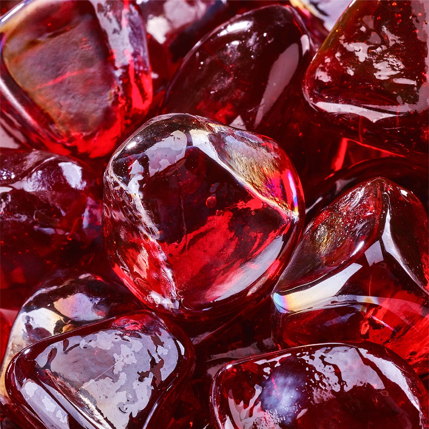 10 lbs. Ruby Decorative Fire Glass Diamonds