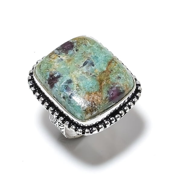 Ruby in Fuchsite  Handmade 925 Sterling Silver Jewelry Ring Size 7