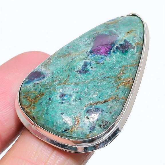 Ruby in Fuchsite  Handmade 925 Sterling Silver Jewelry Ring Size 8