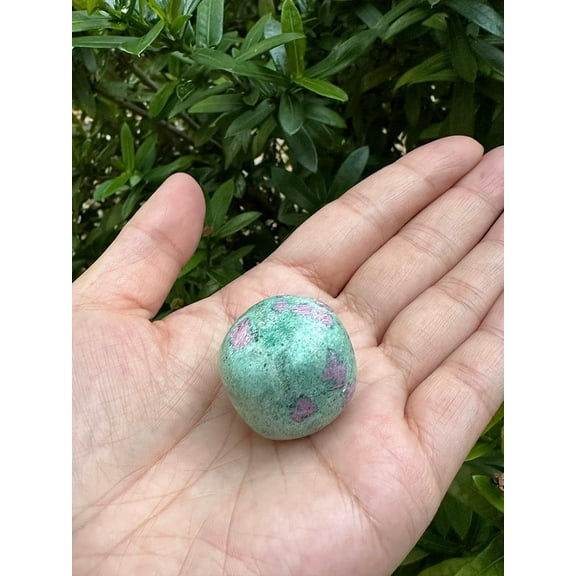 Ruby Fuchsite Tumbled Stones, Polished Natural Ruby Fuchsite Gemstone, Ruby Fuchsite Healing Crystals (Ruby Fuchsite, 0.5 Pound)