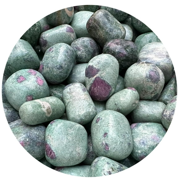 Ruby Fuchsite Tumbled Stones, Polished Natural Ruby Fuchsite Gemstone, Ruby Fuchsite Healing Crystals (Ruby Fuchsite, 0.5 Pound)
