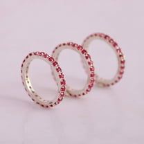Ruby Full Eternity Band Ring, Dianty Stacking Band Ring, Dailywear Jewelry For Women, Delicate Ring, Anniversary Ring