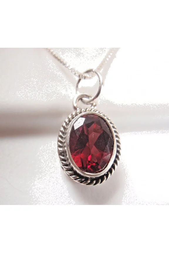 Ruby Gemstone Pendant | Genuine Red Ruby Necklace for Women | Sterling Silver July Birthstone Jewelry Gift gemstone Jewellery
