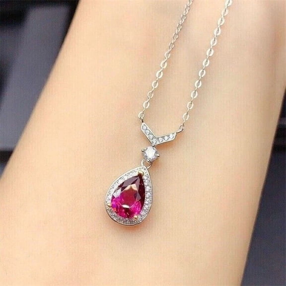 Ruby Gemstone Pendant | Genuine Red Ruby Necklace for Women | Sterling Silver July Birthstone Jewelry Gift gemstone Jewellery