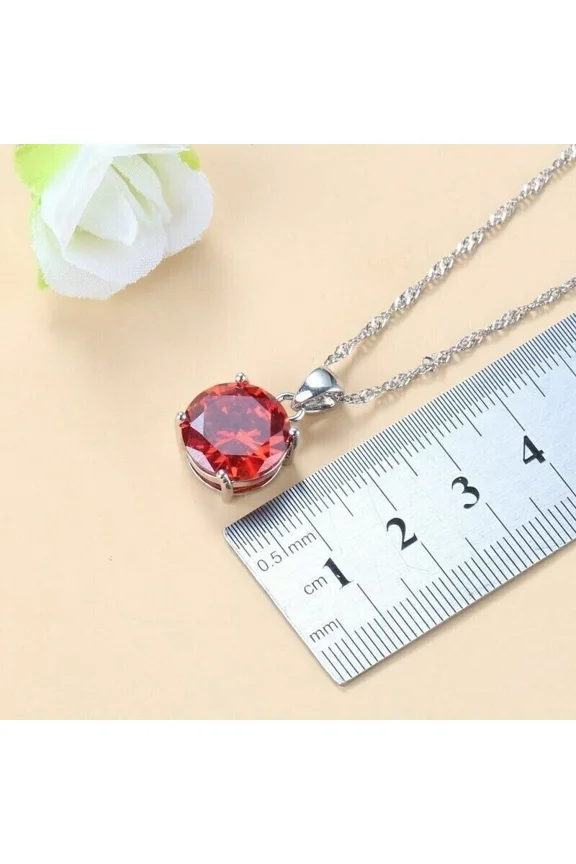 Ruby Gemstone Pendant | Genuine Red Ruby Necklace for Women | Sterling Silver July Birthstone Jewelry Gift gemstone Jewellery