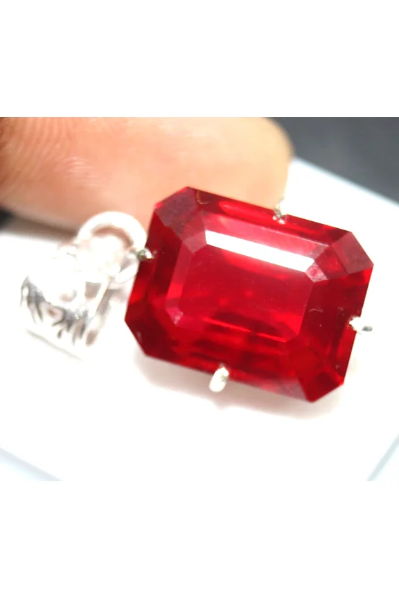 Ruby Gemstone Pendant | Genuine Red Ruby Necklace for Women | Sterling Silver July Birthstone Jewelry Gift gemstone Jewellery