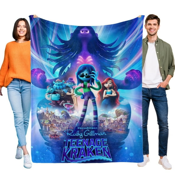 Ruby Gillman Teenage Kraken Blanket Cartoon Soft Bed Plush Throw Birthday Gift