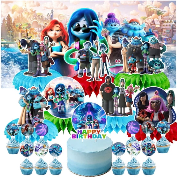 Ruby Gillman Teenage Kraken Party Decorations Decor Supplies Honeycomb Centerpieces Table Toppers Cake Toppers for Birthday Photo Props