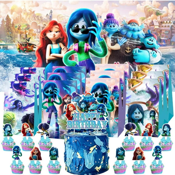 Ruby Gillman Teenage Kraken Treat Bags Candy Decorations Party Favor Supplies Birthday Cake Topper Backdrop Banner