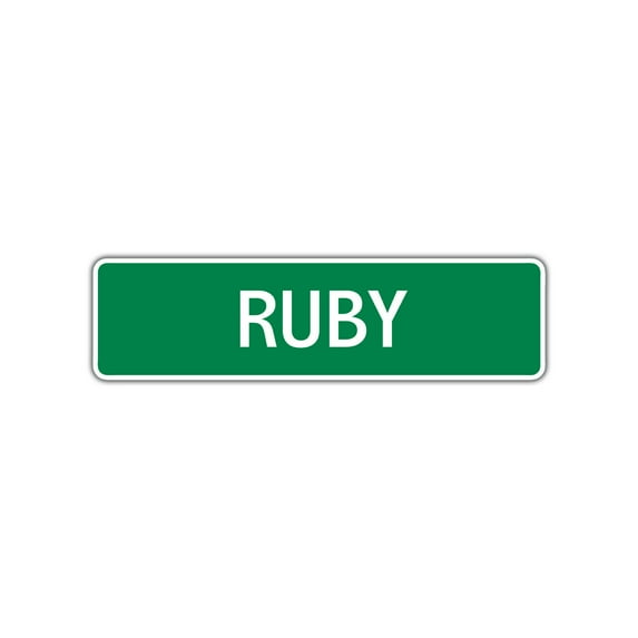 Ruby Girls Children Name Letter Printed Plaque Decoration Label Indoor Outdoor Unique Wall Novelty Aluminum Metal Sign 4"x13.5"