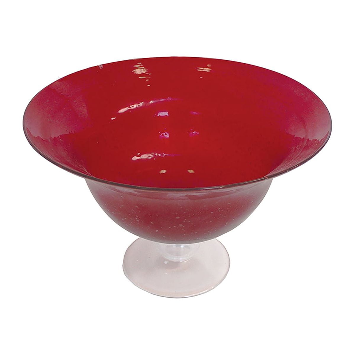 Handcrafted Ruby Red Glass Compote Bowl