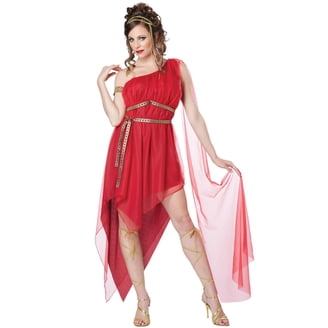 open lace back dress Red Rose Greek Goddess Dress - Boho Bell Sleeves for Women