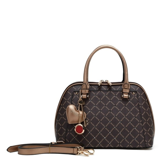 Ruby Heartbeat Crystal Stud Top Handle Satchel