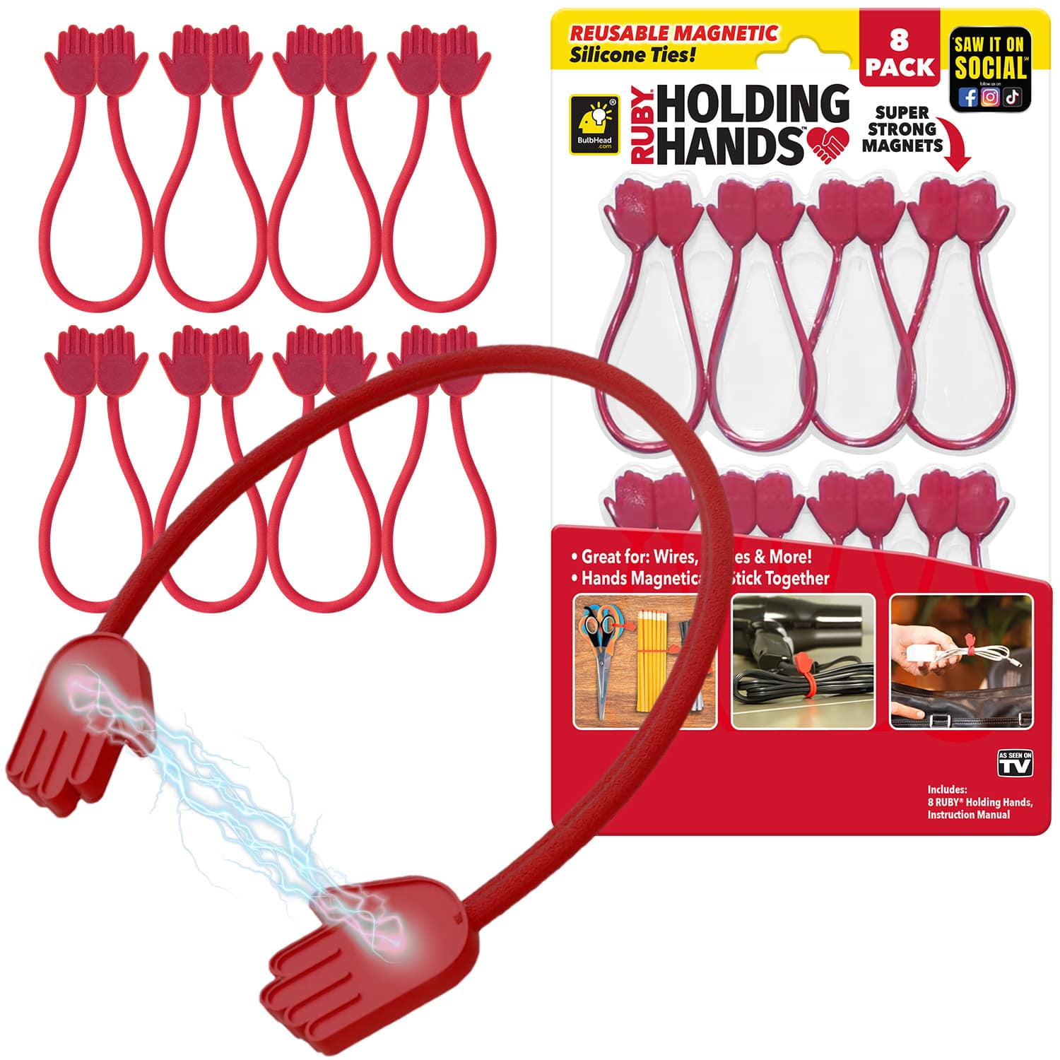 Ruby Holding Hands UltraPowerful Silicone Zip Ties