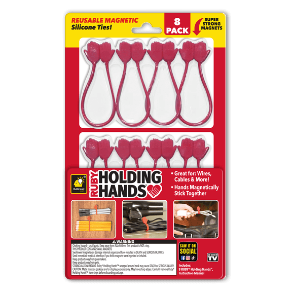 Ultra-Powerful Magnetic Silicone Zip Ties, AS-SEEN-ON-TV, Industrial-Strength Cable Ties with Magnet Automatically Stick Together, Reusable, Great for Cables, Cords