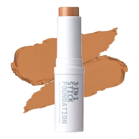 Ruby Kisses Natural Full Coverage 3-In-1 Stick Foundation, Easy to Apply, Hydrating, Lightweight, Long Lasting, Concealer and Contour Stick for Face Makeup (Natural Beige)