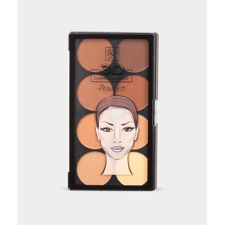 Ruby Kisses Flawless Finish with 3D Contour Powder Makeup Palette - Multiple Contouring Options, Easy Blending, Long-lasting formula, Sculpt &Highlighting, Professional finish (Medium Dark)