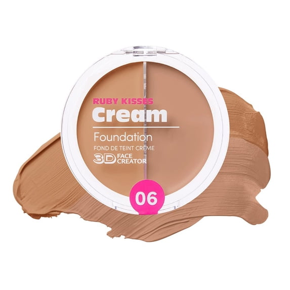 Ruby Kisses 3D Face Creator Cream Foundation & Concealer, 12 Hours Long Lasting, Medium to Full Coverage, Non-Greasy, Ideal for Makeup & Contour Palette