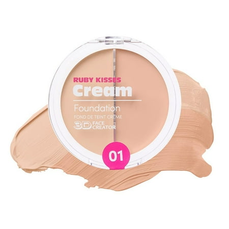 Ruby Kisses 3D Face Creator Cream Foundation & Concealer, 12 Hours Long Lasting, Medium to Full Coverage, Non-Greasy, Ideal for Makeup & Contour Palette