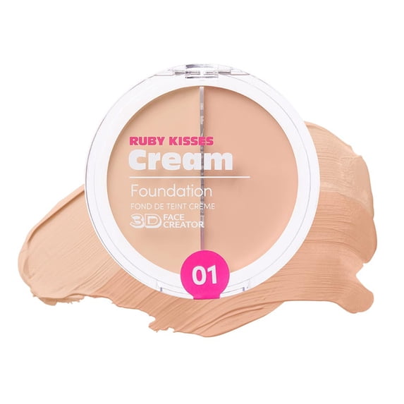 Ruby Kisses 3D Face Creator Cream Foundation & Concealer, 12 Hours Long Lasting, Medium to Full Coverage, Non-Greasy, Ideal for Makeup & Contour Palette
