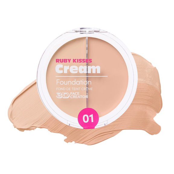 Ruby Kisses 3D Face Creator Cream Foundation & Concealer, 12 Hours Long Lasting, Medium to Full Coverage, Non-Greasy, Ideal for Makeup & Contour Palette
