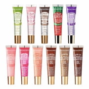 Ruby Kisses Broadway Lip Gloss Vita-Lip Clear Lip Gloss, Moisturizing, Soothing, Super Glossy with Vitamin Oil 11PCS SET Tinted and Clear
