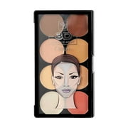 Ruby Kisses Flawless Finish with 3D Contour Cream Foundation Makeup Palette – Lightweight, Multi-Palette, Creamy, Sculpt &Highlighting, Define Cheekbones (Light)