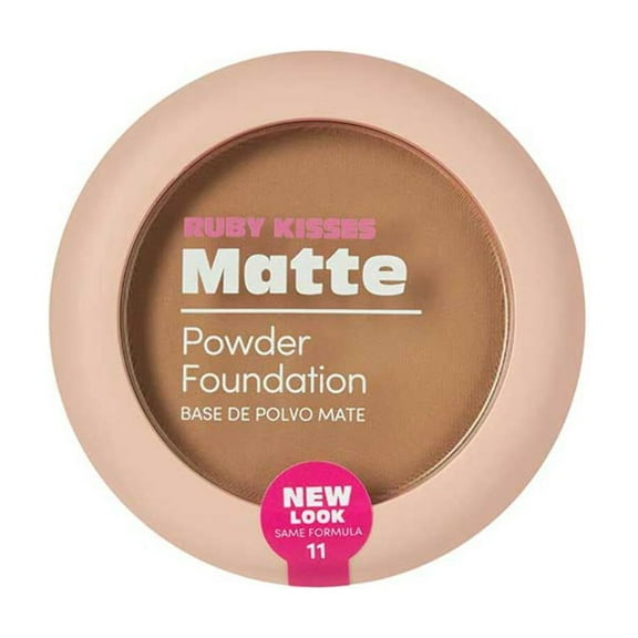 Ruby Kisses Matte Powder Foundation, Mocha, Unisex, 8 Shades, Sponge & Mirror Included, Full Coverage, Versatile Pressed Powder Finisher