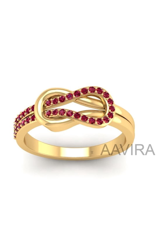 Ruby Knot Infinity Ring, Silver Handmade Friendship Ring, Promise Ring for Women
