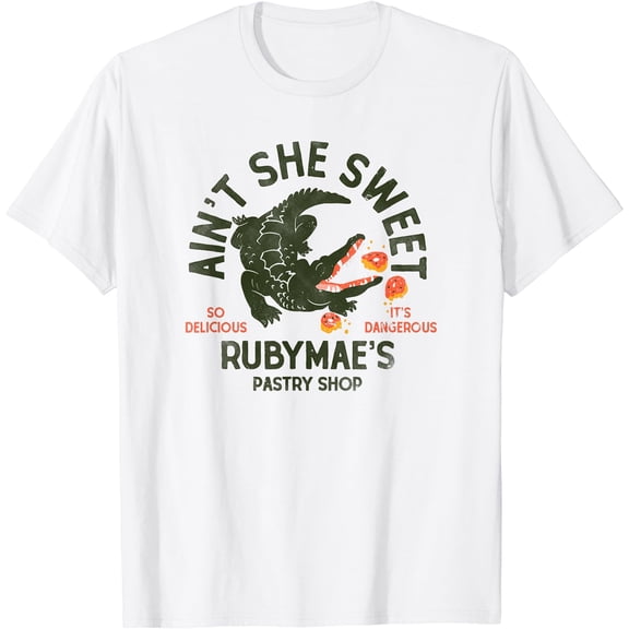 Ruby Mae's Pastry Shop: Aint She Sweet? Cute Alligator Donut T-Shirt