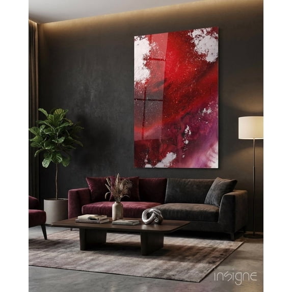 Ruby Magenta Fluid Abstract Glass Wall Art - Walmart.com