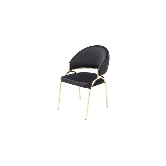 Ruby Modern & Contemporary style chair made with Metal & Gold Legs in Black Color