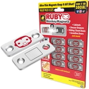 Ruby Monkey Magnets AS-SEEN-ON-TV, Ultra-Thin Magnetic Plates Keep It All Shut, Fast and Easy Installation, Just Peel & Stick, Slim Design Fits Virtually Anywhere, Cabinets, Drawers & More, 8 Sets