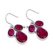 CELCIA JEWELRY Ruby Multi Gemstone Stackable Earrings, Dangle Drop Unique Earrings, Wedding Gifts, Engagement Gifts, Beautiful July Birthstone Gifts For Women, Mothers Day Earrings
