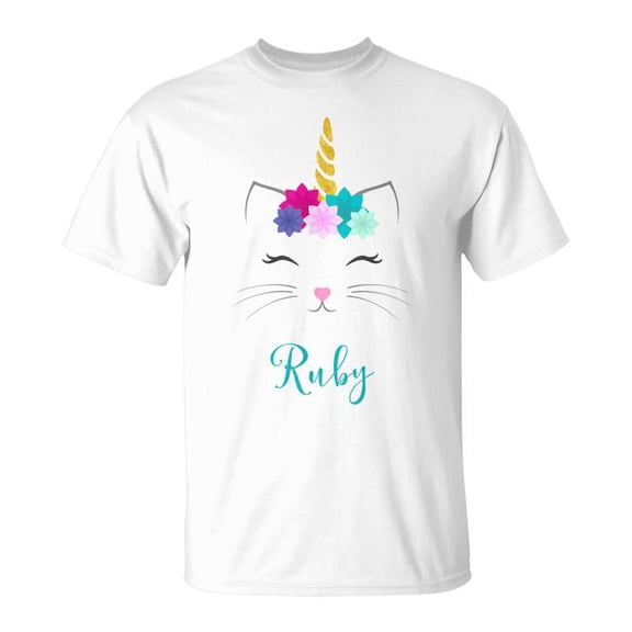 Ruby Name Personalised Cat Unicorn TShirt