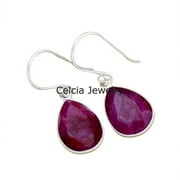 CELCIA JEWELRY Ruby Natural Pink Gemstone Unique Gifts Earrings, Designer Handmade Jewelry For Women, Wedding Gifts Earrings, Dangle Drop Earrings, July Birthstone Mothers Day Earrings