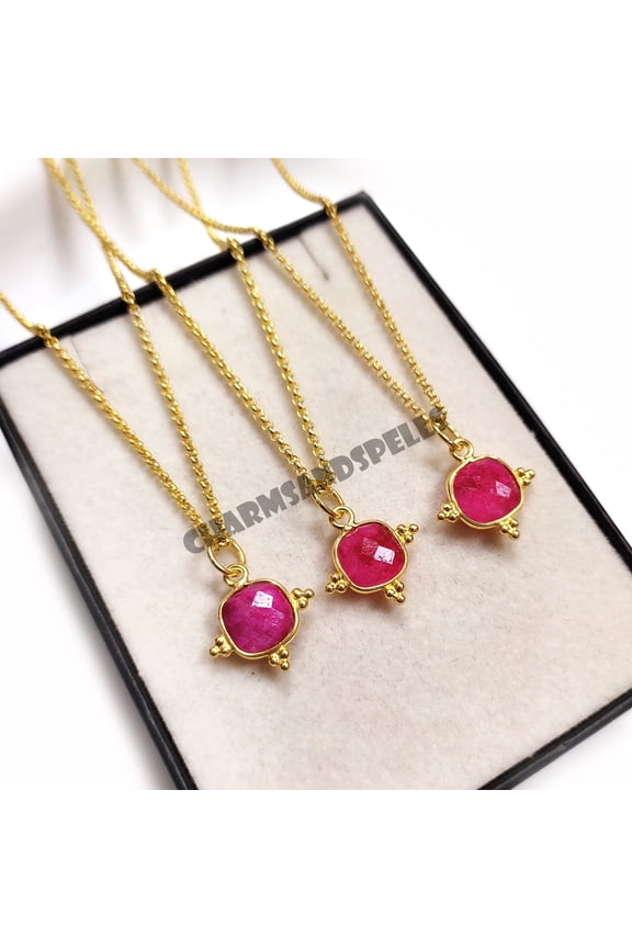 Ruby Necklace, 925 Sterling Silver Necklace July Birthstone Jewelry, Birthday Gift for Mom Wife Grandma, Cancer Zodiac Jewelry, Gift Her