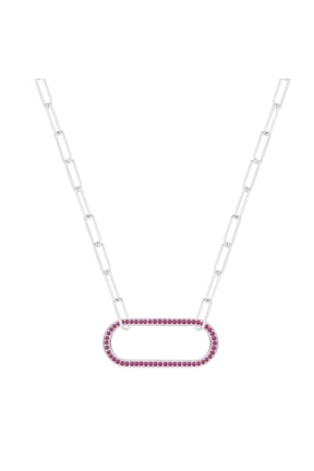 Ruby Oval Bar Necklace