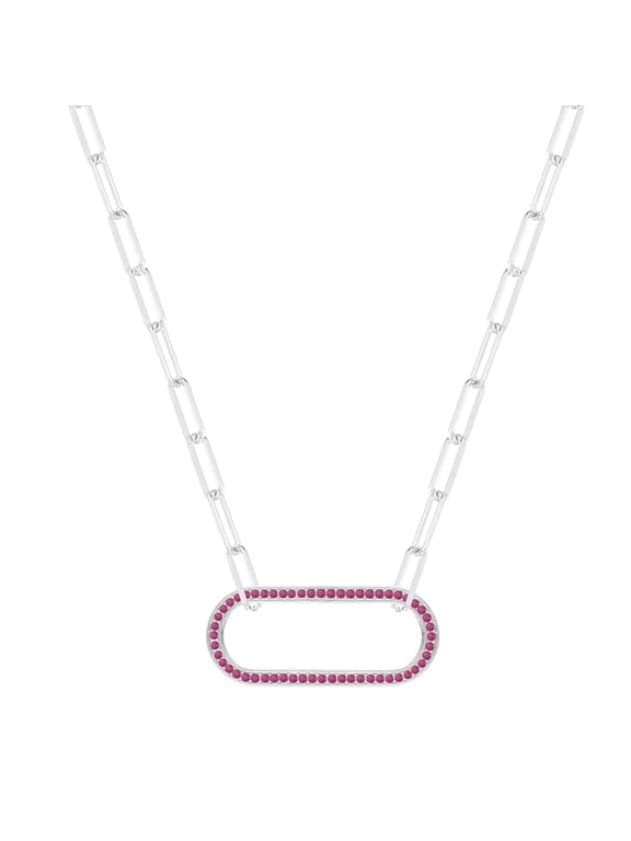 Ruby Oval Bar Necklace