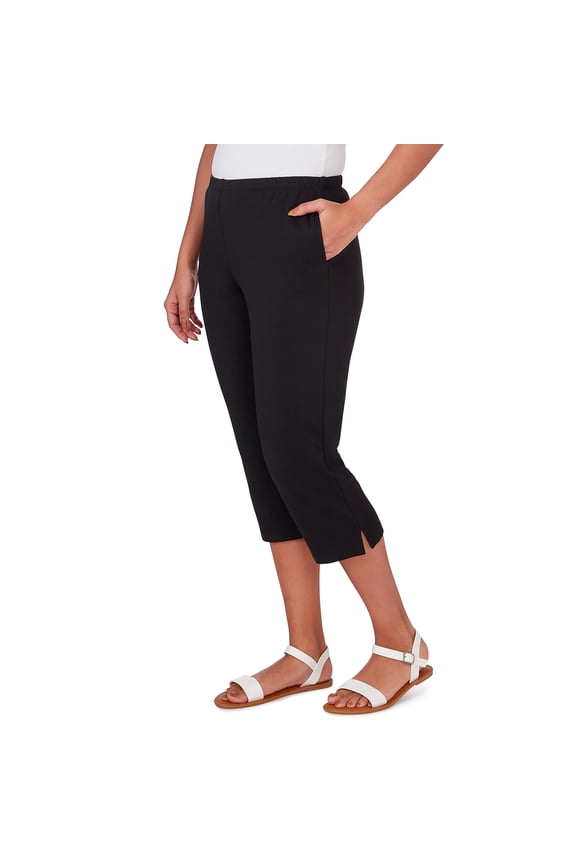 French Terry Capri Pants (US, Alpha, Medium, Regular, Regular, White)