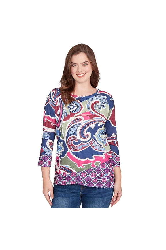 Geo Knit Top (US, Alpha, Small, Regular, Regular, Standard, Multi)