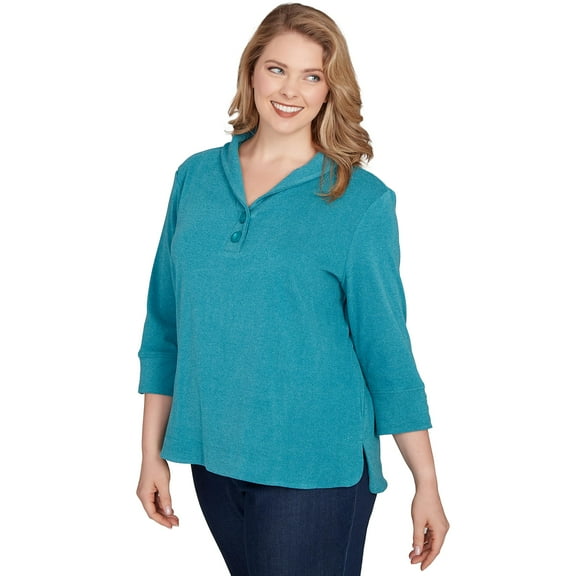 Ruby Rd. Knit Rib Pullover (US, Alpha, Large, Regular, Petite, Petite, Sangria)