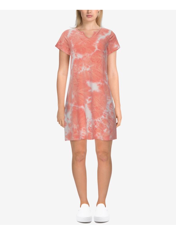 Misses Tie Dye Baby Short Sleeve Dress Persimmon Multi L