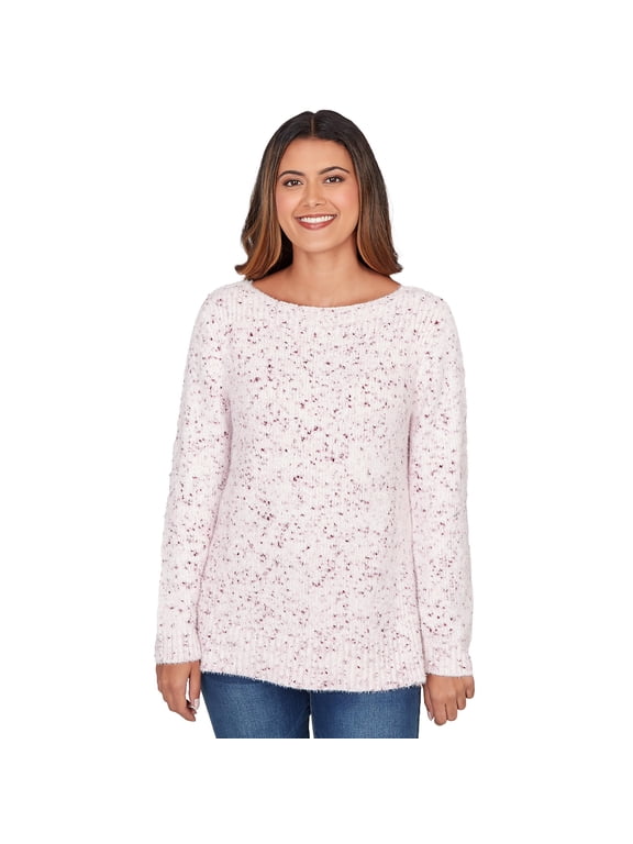 Pullover Chenille Sweater (US, Alpha, Medium, Regular, Regular, Standard, Ivory/Multi)