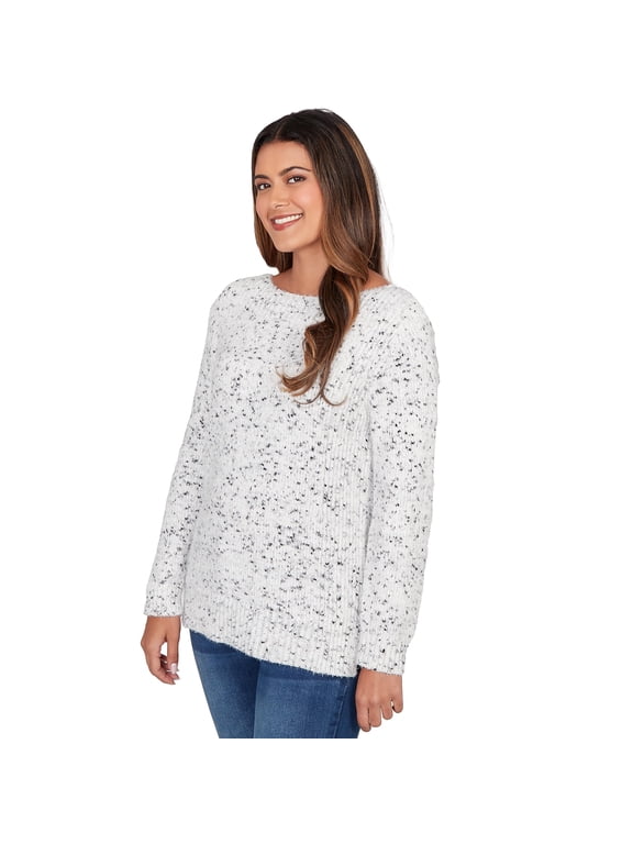 Pullover Chenille Sweater (US, Alpha, X-Large, Regular, Regular, Standard, Ivory/Black)