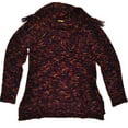thumbnail image 1 of Ruby Rd. Women's Fringed Cowl-Neck Spacedye Boucle Tunic Pull-Over Sweater, Raspberry Multi, Small, 1 of 1