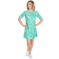 thumbnail image 1 of Ruby Rd. Women's Plus-Size Leaf Sketch Print Dress Size 2X Mint Multi, 1 of 7
